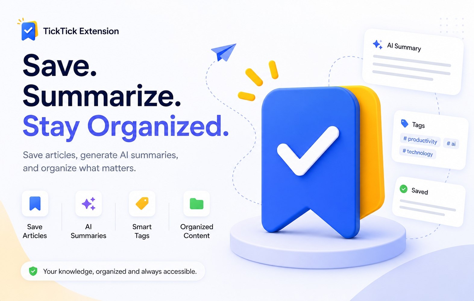 TickTick Extension AI productivity system project cover